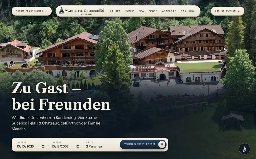 Die neue Startseite: Waldhotel Doldenhorn