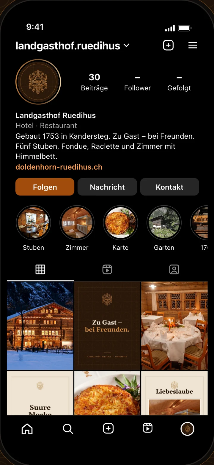 Der Feed am Handy: Landgasthof Ruedihus